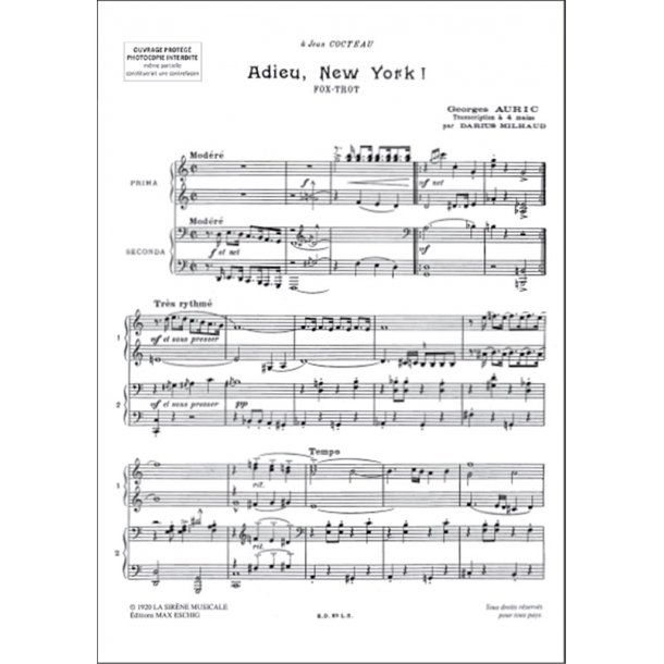 Adieu New-York 4 Mains